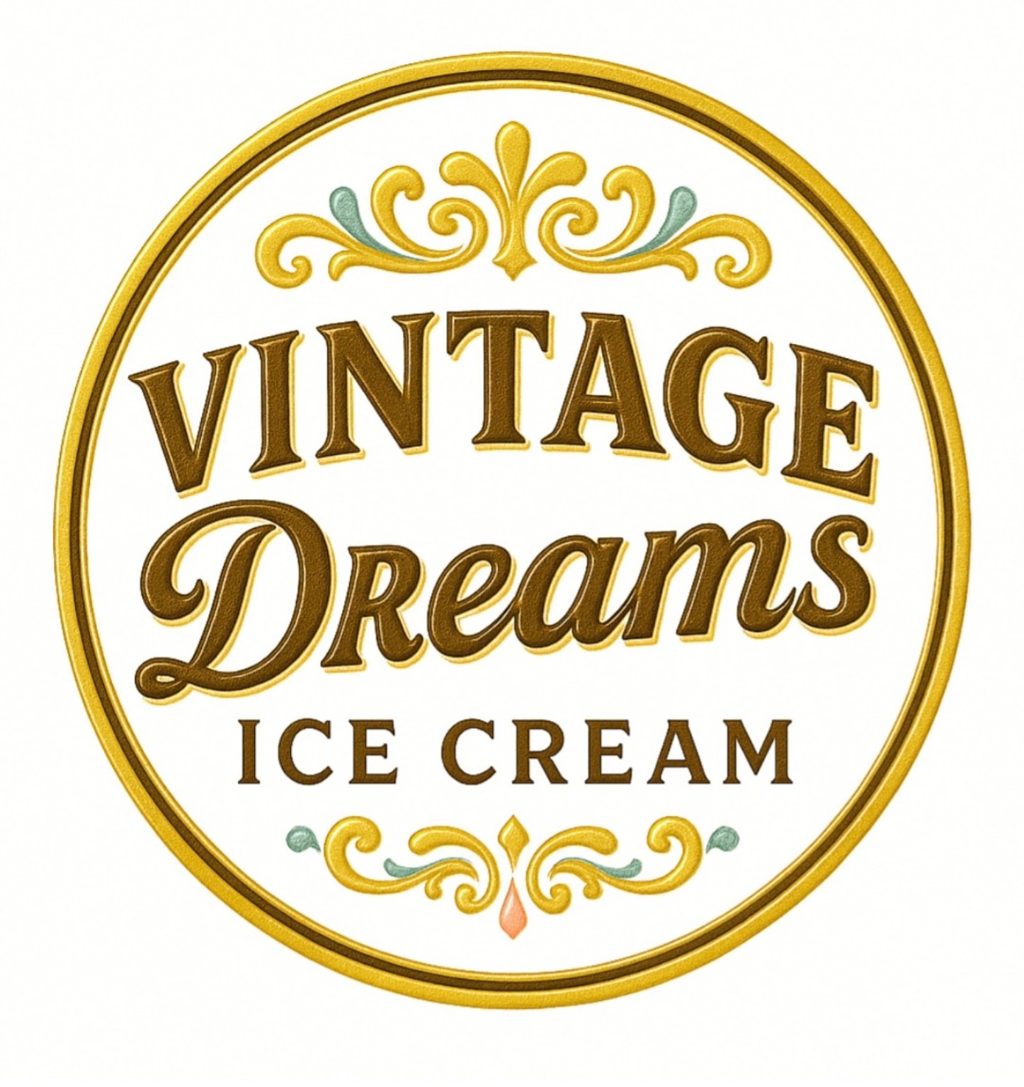 Vintage Dreams Ice Cream vintage circular logo